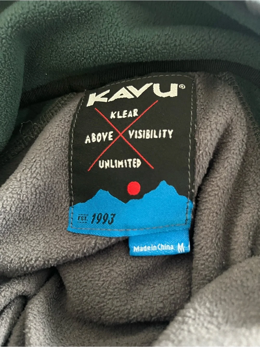 KAVU Teannaway Snap Fleece Pullover Men's M Black Hills Spruce Tree